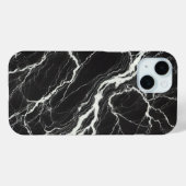 Chique zwart-wit marmerlook glamour Case-Mate iPhone case (Achterkant (horizontaal))