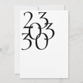 Chique Zwart Wit Minimalistische Datum Typografie Save The Date (Achterkant)