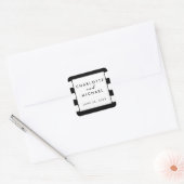 Chique Zwart | Wit Modern Bruiloft Favor Label (Envelop)