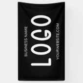 Chique Zwart & Wit Modern Groot Rechthoekig Logo Spandoek (Verticaal)