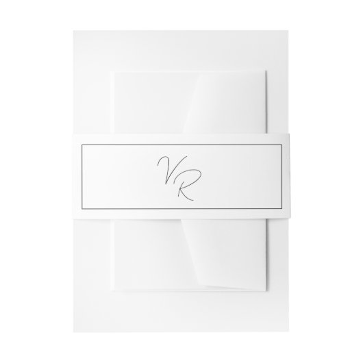 Chique zwart-wit modern huwelijk uitnodigingen wikkel (Voorkant Voorbeeld)