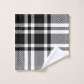 Chique zwart-wit modern patroon bad handdoek (Wasdoekje)