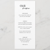 Chique Zwart-Wit Moderne Trouwdag Menu (Voorkant)