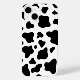 Chique zwart & wit namaak koeienleer Case-Mate iPhone 14 hoesje