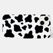 Chique zwart & wit namaak koeienleer Case-Mate iPhone case (Achterkant (horizontaal))