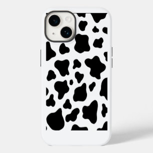 Chique zwart & wit namaak koeienleer iPhone 14 hoesje