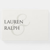 Chique zwart-wit paar Monogram Gastenboek (Voorkant)