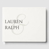 Chique zwart-wit paar Monogram Gastenboek (Voorkant)