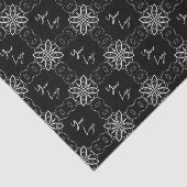 Chique Zwart Wit Patroon Custom Business Logo Tissuepapier (Detail)