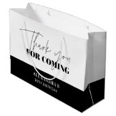 Chique Zwart Wit Script Verjaardag Bedankt Groot Cadeauzakje (Achterkant Gekanteld)