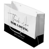 Chique Zwart Wit Script Verjaardag Bedankt Groot Cadeauzakje (Voorkant Gekanteld)