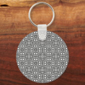 Chique zwart wit sierlijk patroon accessoires tren sleutelhanger (Voorkant)