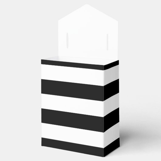 Chique Zwart & Wit Strepen Gestreept Verjaardagsfe Bedankdoosjes (Geopend)