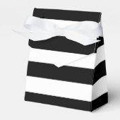 Chique Zwart & Wit Strepen Gestreept Verjaardagsfe Bedankdoosjes (Voorkant Zijde)