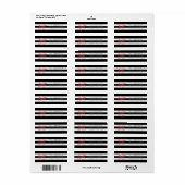 Chique Zwart & Wit Strepen Goud Home Sweet Home Etiket (Full Sheet)