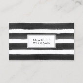 Chique zwart-wit verf strepen visitekaartje (Voorkant)