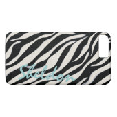 Chique zwart-wit zebraprint monogram Case-Mate iPhone case (Achterkant (Horizontaal))