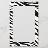 Chique zwart-wit zebraprint safari verjaardagsfees briefpapier (Voorkant)
