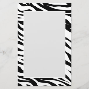 Chique zwart wit zebraprint safari verjaardagsfees briefpapier