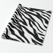 Chique zwart-wit zebraprint safari verjaardagsfees cadeaupapier (Uitgerold)