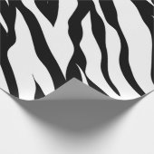 Chique zwart-wit zebraprint safari verjaardagsfees cadeaupapier (Hoek)