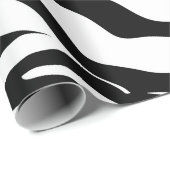 Chique zwart-wit zebraprint safari verjaardagsfees cadeaupapier (Rol Hoek)