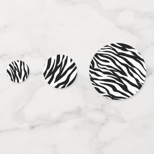 Chique zwart-wit zebraprint safari verjaardagsfees confetti (Achterkanten)