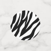 Chique zwart-wit zebraprint safari verjaardagsfees confetti (Kleine voorkant)