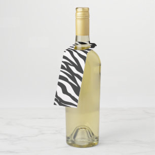 Chique zwart-wit zebraprint safari verjaardagsfees flessenhanger
