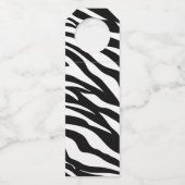 Chique zwart-wit zebraprint safari verjaardagsfees flessenhanger (Voorkant)