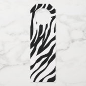 Chique zwart-wit zebraprint safari verjaardagsfees flessenhanger (Achterkant)
