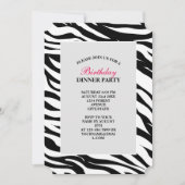 Chique zwart-wit zebraprint safari verjaardagsfees kaart (Voorkant)