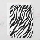 Chique zwart-wit zebraprint safari verjaardagsfees kaart (Achterkant)