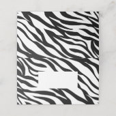 Chique zwart-wit zebraprint safari verjaardagsfees plaatskaartje (Buitenkant ongevouwen)