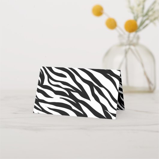 Chique zwart-wit zebraprint safari verjaardagsfees plaatskaartje (Achterkant)