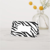 Chique zwart-wit zebraprint safari verjaardagsfees plaatskaartje (Voorkant)