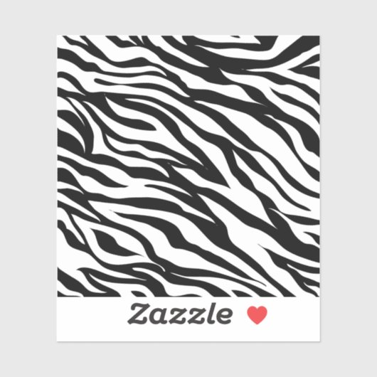 Chique zwart wit zebraprint safari verjaardagsfees sticker (Vel)