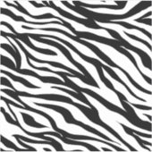 Chique zwart wit zebraprint safari verjaardagsfees sticker (Voorkant)