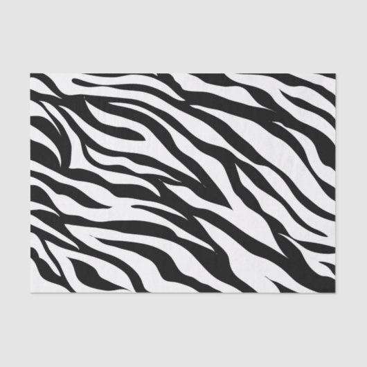 Chique zwart-wit zebraprint safari verjaardagsfees tissuepapier (Voorkant)