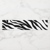 Chique zwart-wit zebraprint safari verjaardagsfees waterfles etiket (Enkel label)