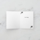 Chique zwart-witte bloem elke gelegenheid Dank u Notitiekaartje (Binnen)