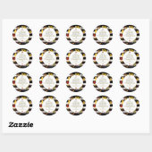 Chique zwart & witte strepen Thanksgiving krans Ronde Sticker (Vel)