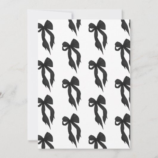 Chique zwarte boog Ze is het binden van de knoop V Kaart (Achterkant)