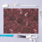 Chique Zwarte Burgundy Rode Bloemrijke Bruidsdouch Tissuepapier (Craft)