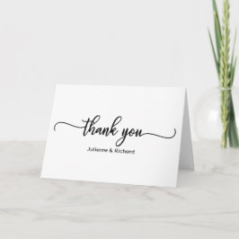 Chique Zwarte Calligrafie Dankjewel Kaart