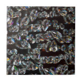 Chique Zwarte Diamant Kristal Abstract Patroon Cad Tegeltje (Voorkant)