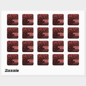 Chique Zwarte en Rode Confetti Bedankt Sticker (Vel)
