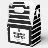 Chique zwarte en witte Hangover Relief Kit Bedankdoosjes (Geopend)