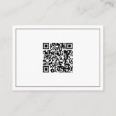 Chique Zwarte en Witte Trouwwebsite QR Code RSVP Informatiekaartje (Achterkant)