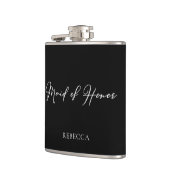 Chique zwarte getuige gepersonaliseerd heupfles (Links)